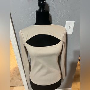 Cutout ribbed sweater